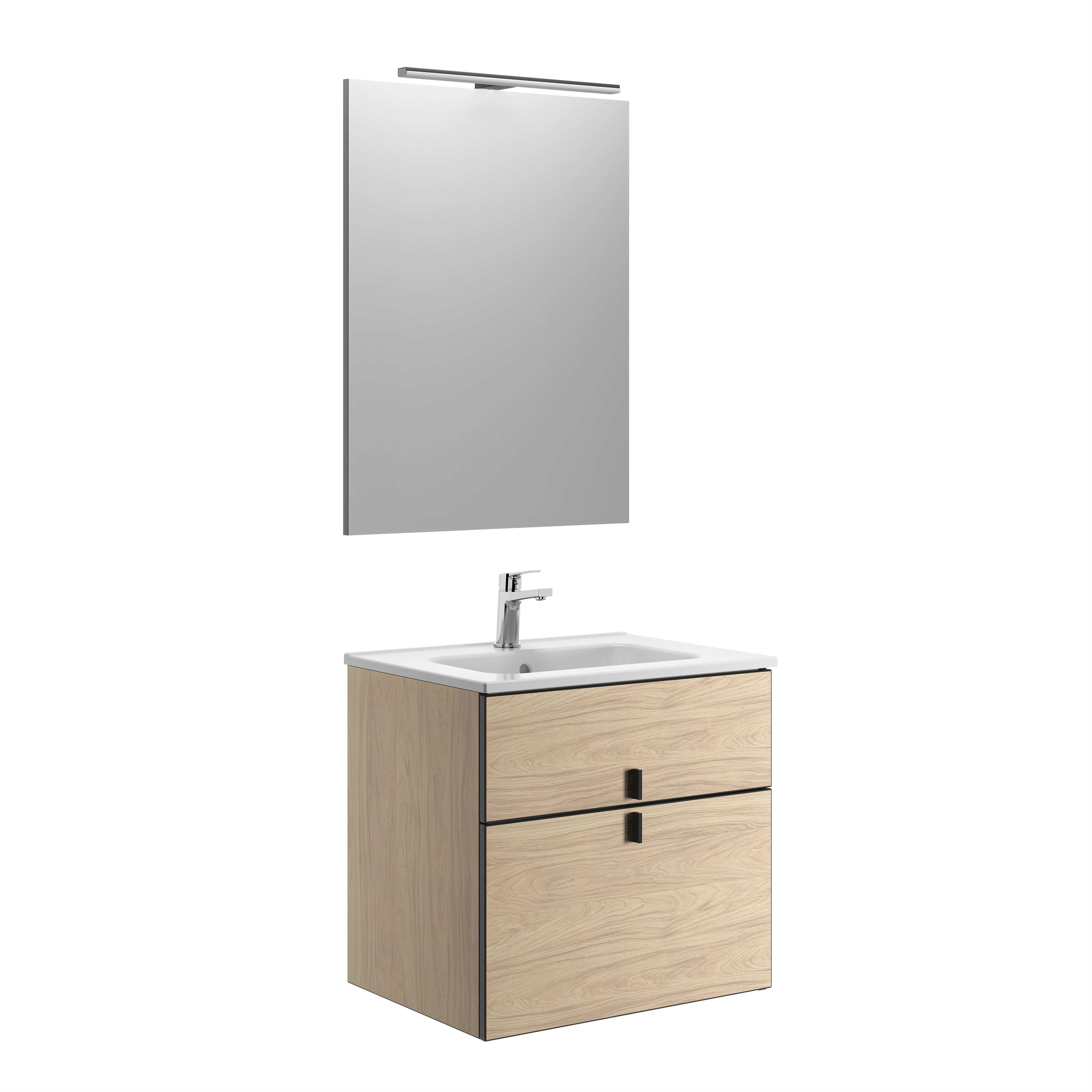Muebles de encimera con lavabo Fresno NERO G7921086 Gala