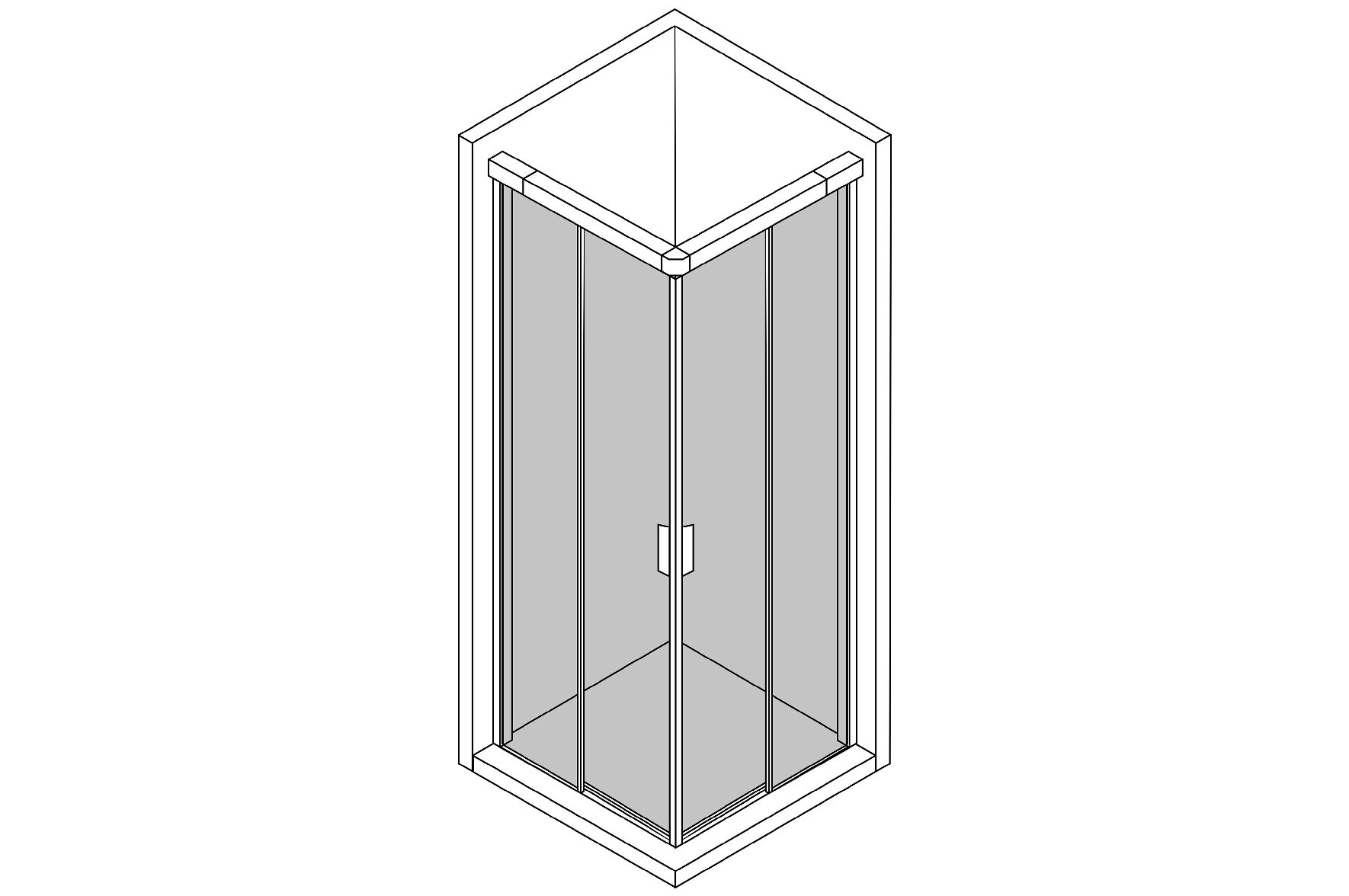 Mamparas Cuadradas Cromado KLEVAN G8930400 Gala