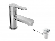 Single lever Wash-basin mixer with pop-up waste